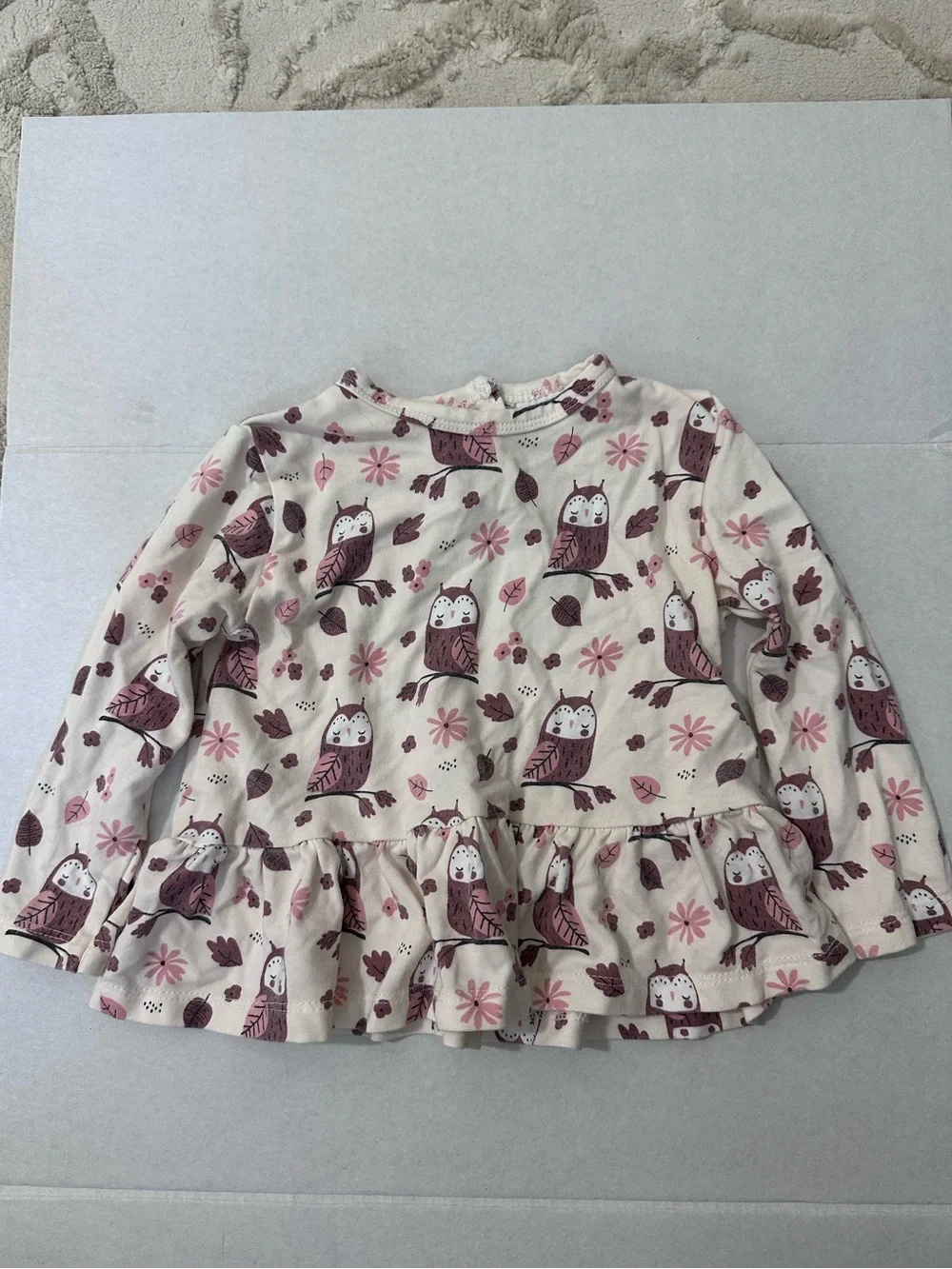 TESA BABE Hootie Owl Print Outfit 12-18 Months